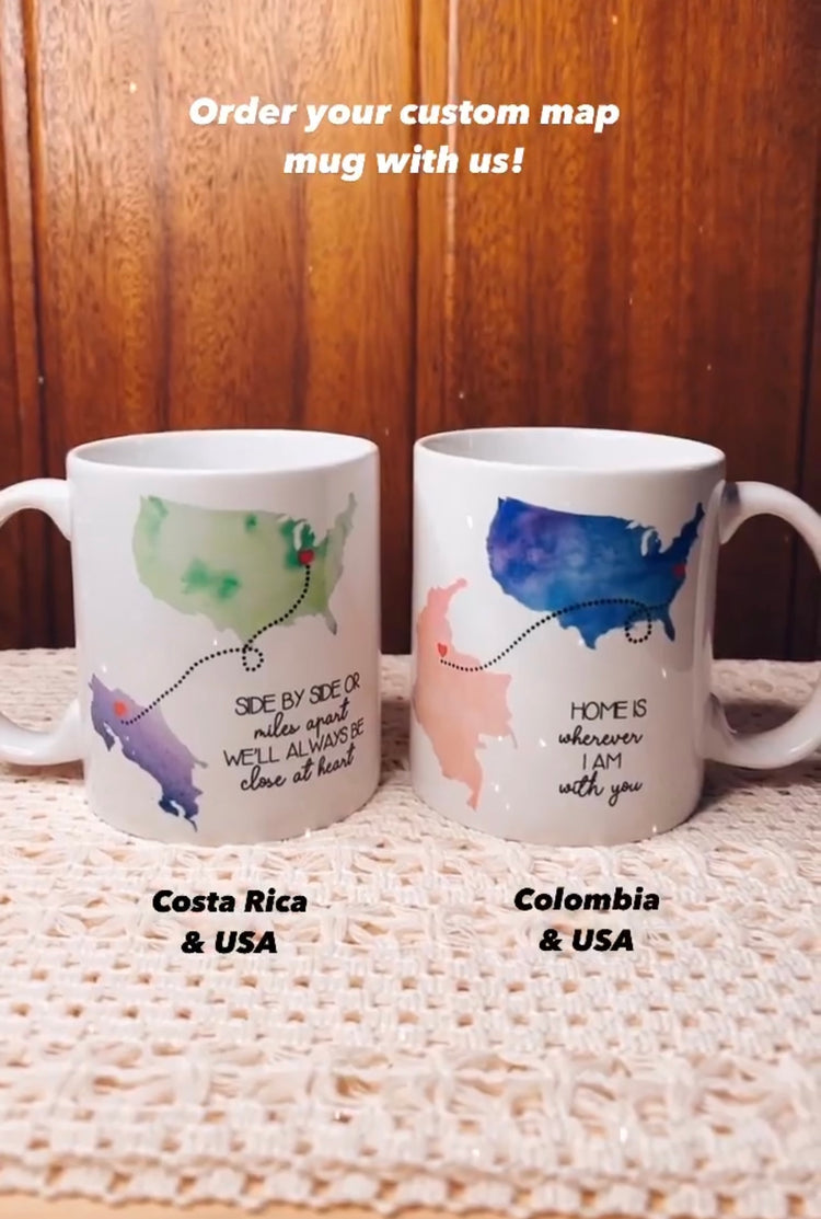 Custom map coffee mug
