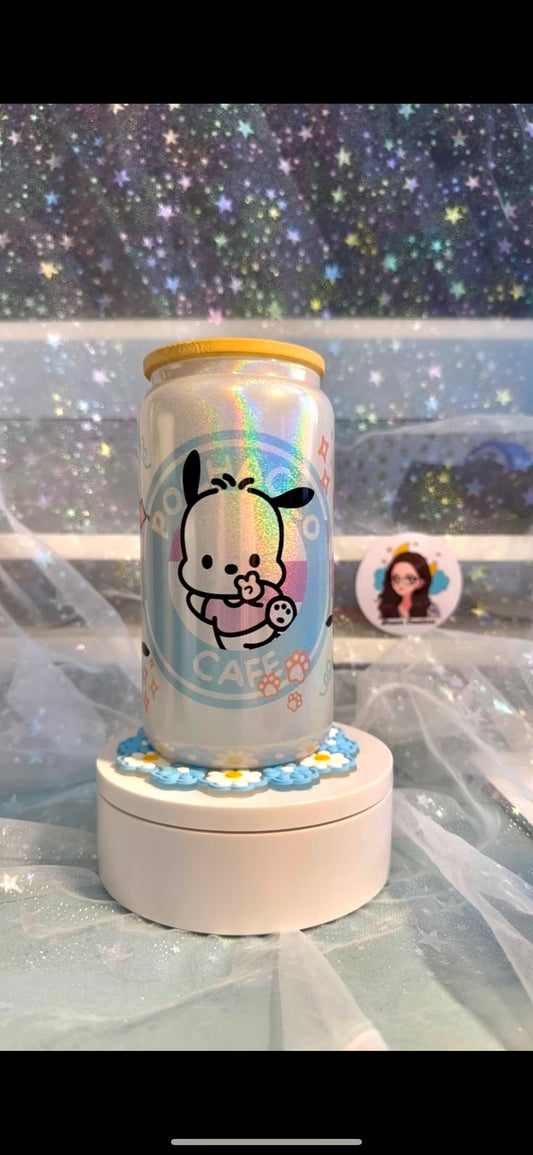 Kawaii Puppy Shimmer Glass Cup