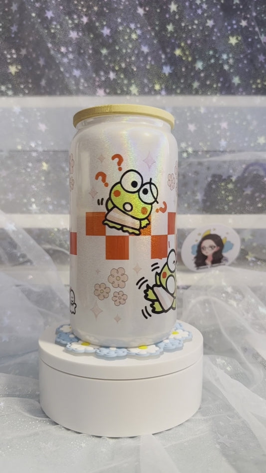Kawaii Frog Shimmer Glass Cup